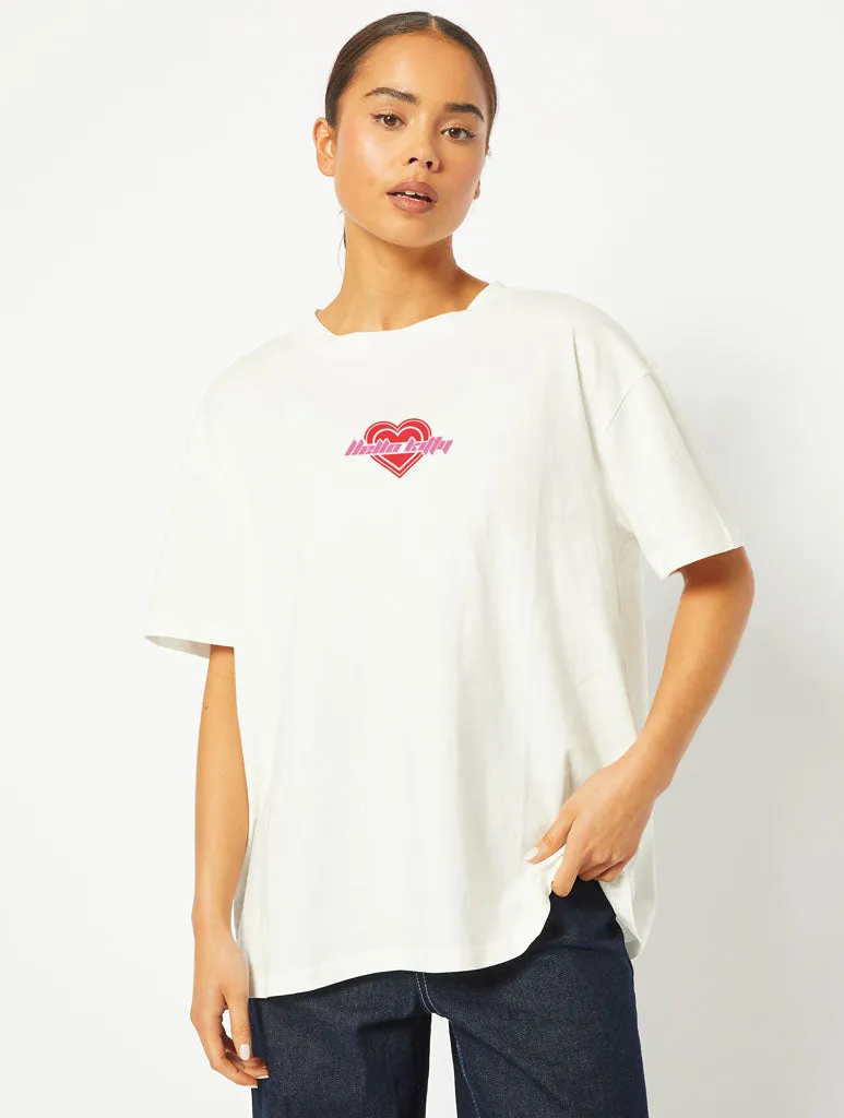 Hello Kitty x Skinnydip Floral T-Shirt in Ecru sold by Skinnydip London