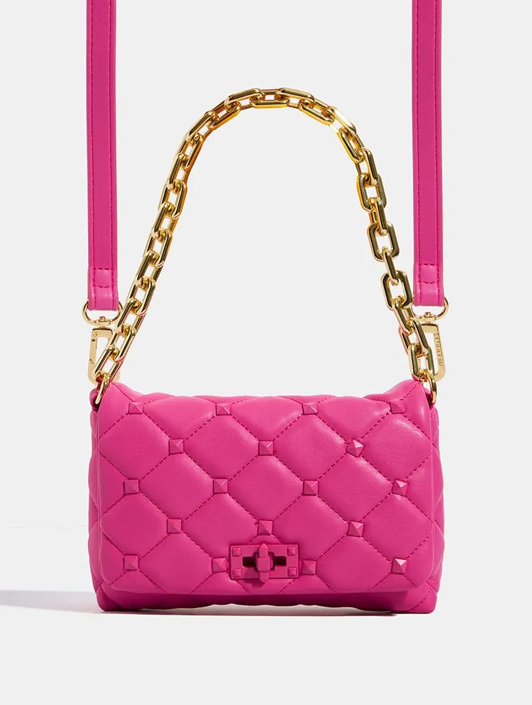 Farah Pink Studded Quilt Chain Shoulder Bag sold by Skinnydip London product image thumbnail 4