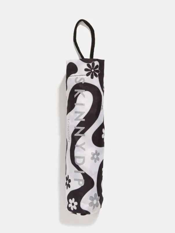 Black Floral Swirl Umbrella sold by Skinnydip London