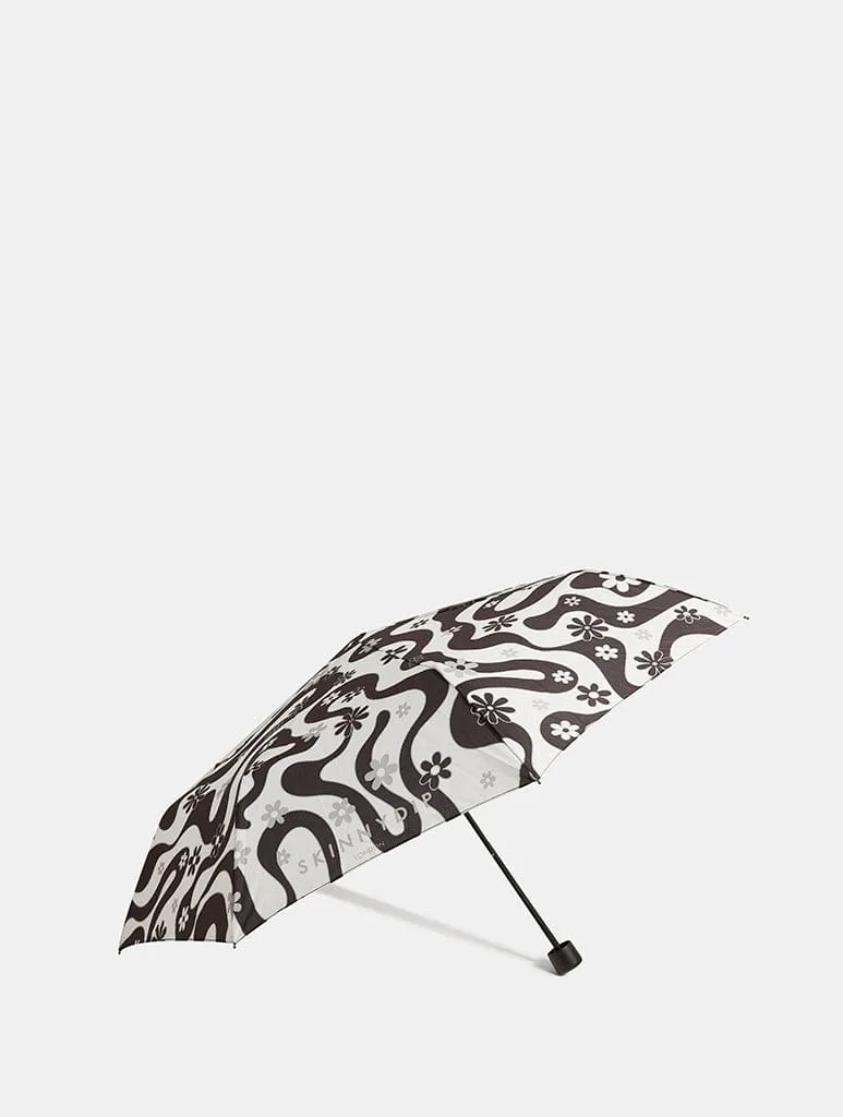 Black Floral Swirl Umbrella sold by Skinnydip London product image thumbnail 2