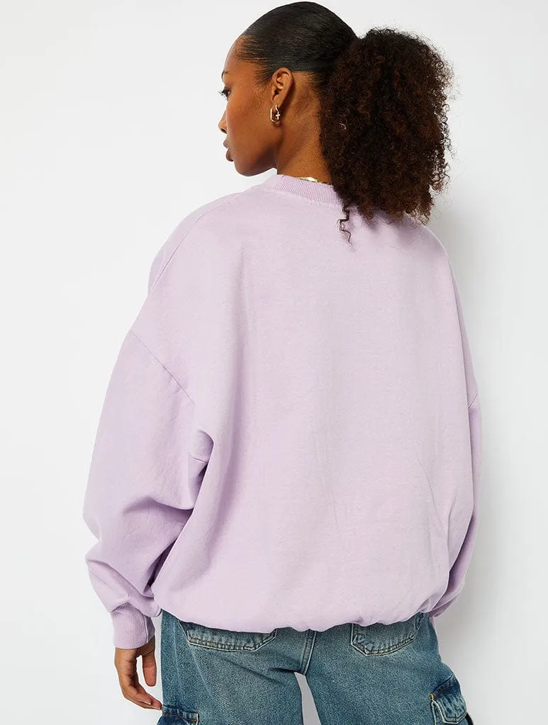 Call Me Antisocial Lilac Oversized Sweatshirt sold by Skinnydip London product image thumbnail 4