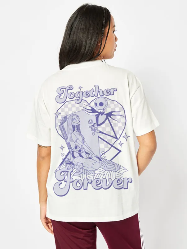 Disney Nightmare Before Christmas T-Shirt in Ecru sold by Skinnydip London