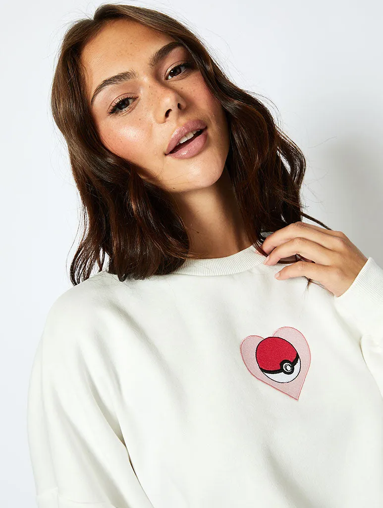 Pokémon Catch 'Em All Ecru Sweatshirt sold by Skinnydip London product image thumbnail 5