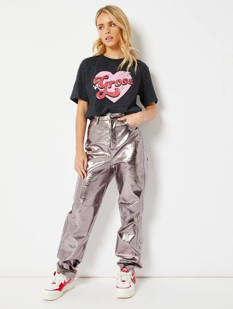 Gross Graphic Oversized Acid Wash T-Shirt sold by Skinnydip London product image thumbnail 2