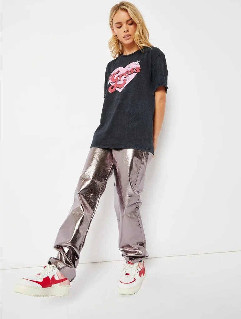 Gross Graphic Oversized Acid Wash T-Shirt sold by Skinnydip London product image thumbnail 4