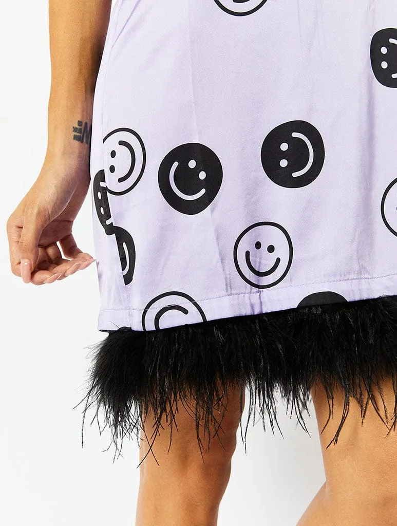 Lilac & Black Smiley Nightdress sold by Skinnydip London product image thumbnail 3