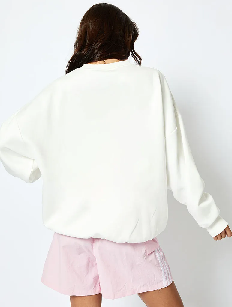Large Pink Bow Sweatshirt in Ecru sold by Skinnydip London product image thumbnail 2