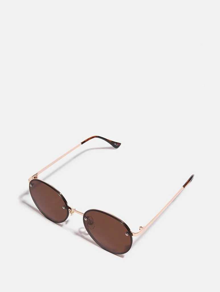 Smokey Frameless Round Sunglasses sold by Skinnydip London product image thumbnail 5