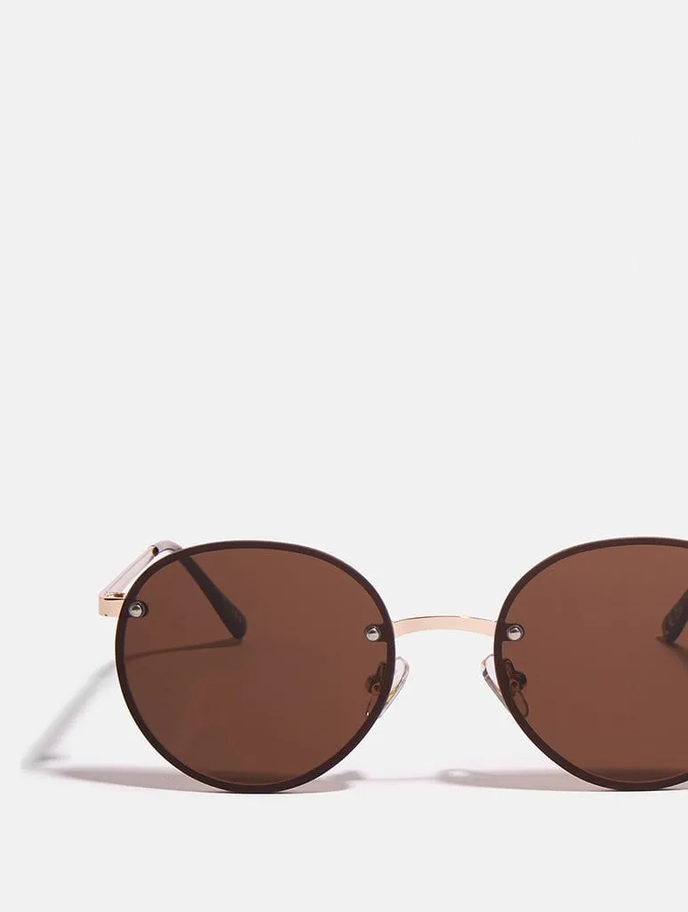 Smokey Frameless Round Sunglasses sold by Skinnydip London product image thumbnail 3