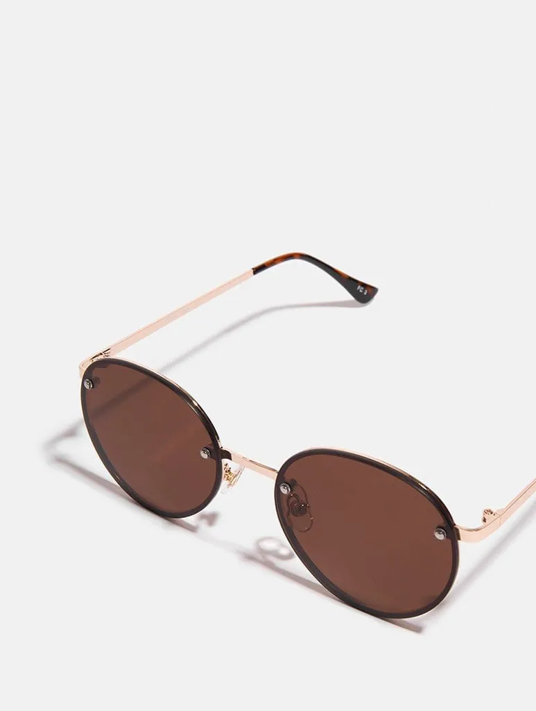 Smokey Frameless Round Sunglasses sold by Skinnydip London product image thumbnail 2
