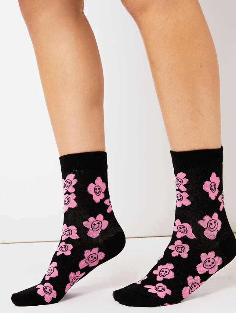 Ditsy Flower Face Print Socks sold by Skinnydip London product image thumbnail 2