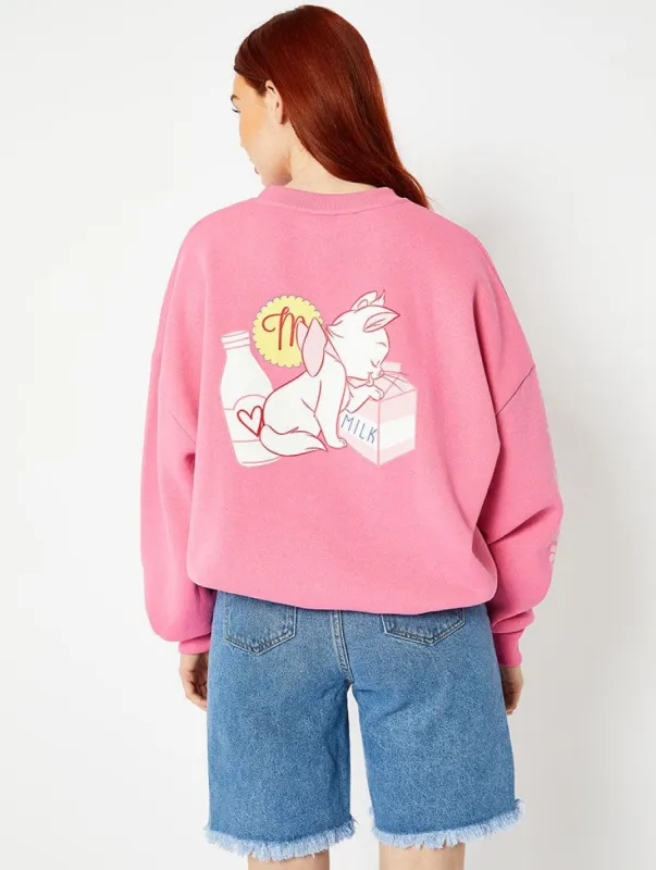 Disney Marie Purrrfect Pink Sweatshirt sold by Skinnydip London