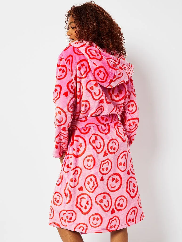 Happy Face Fleece Dressing Gown sold by Skinnydip London product image thumbnail 4