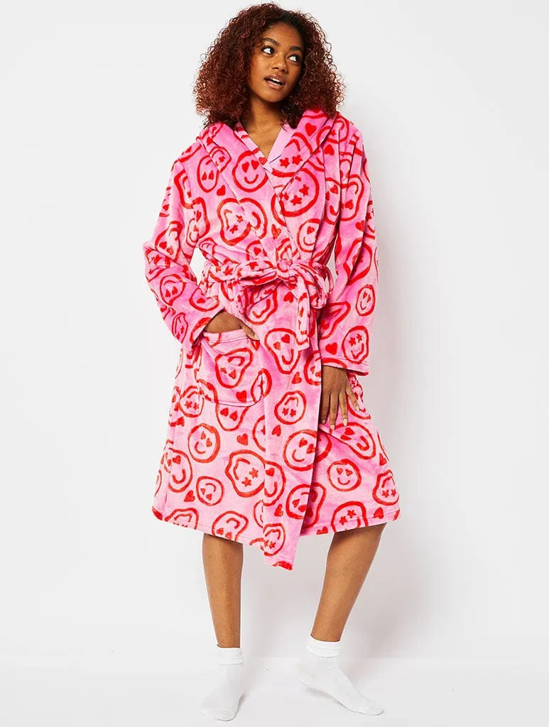Happy Face Fleece Dressing Gown sold by Skinnydip London product image thumbnail 3