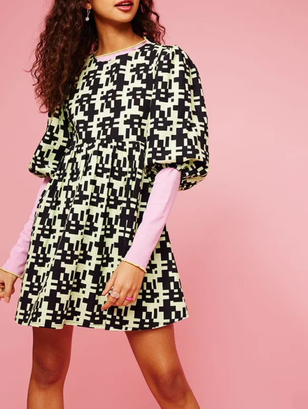 Deconstructed Check Heart Poplin Dress sold by Skinnydip London