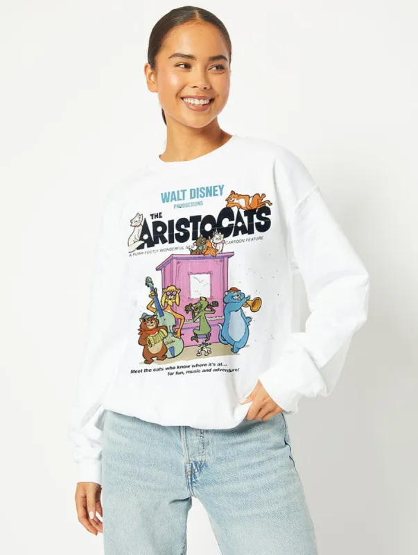 Disney Aristocats Sweatshirt in White sold by Skinnydip London