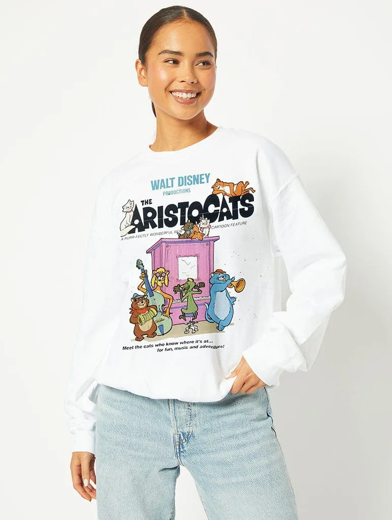 Disney Aristocats Sweatshirt in White sold by Skinnydip London