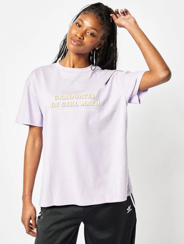 Girl Math T-Shirt In Lilac sold by Skinnydip London