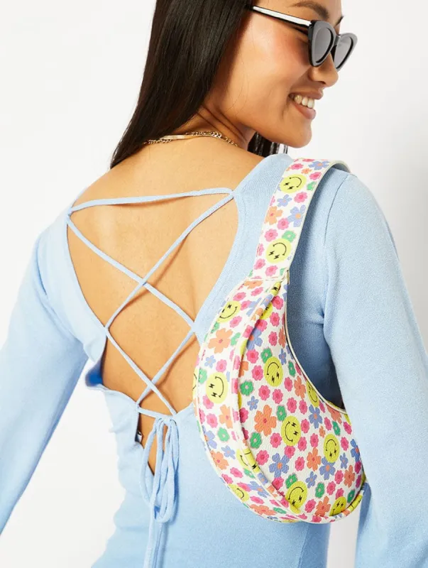 Keeley Happy Floral Shoulder Bag made by Skinnydip London