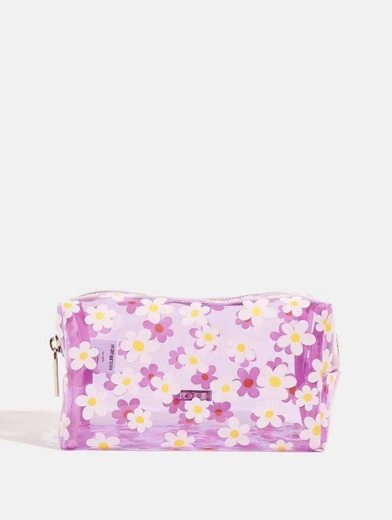 Lilac Daisy Makeup Bag sold by Skinnydip London
