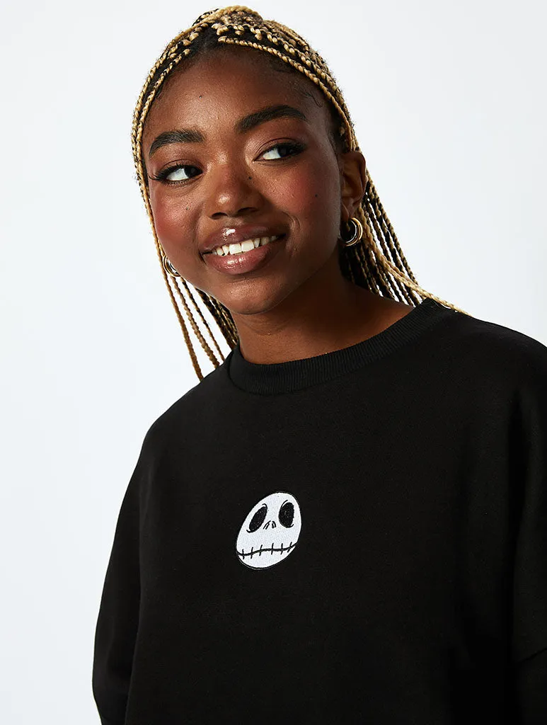 Disney Nightmare Before Christmas Jack Skellington Sweatshirt in Black sold by Skinnydip London product image thumbnail 2