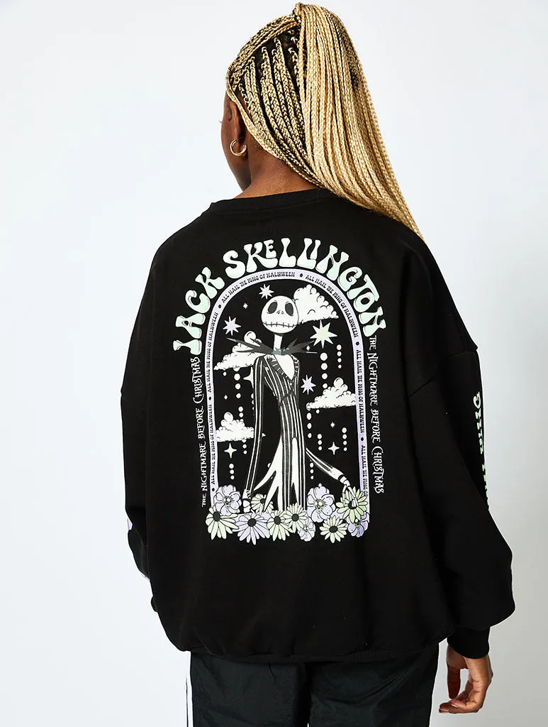 Disney Nightmare Before Christmas Jack Skellington Sweatshirt in Black sold by Skinnydip London