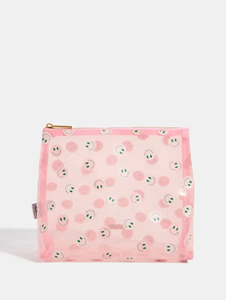 Pink & Green Happy Face Wash Bag sold by Skinnydip London