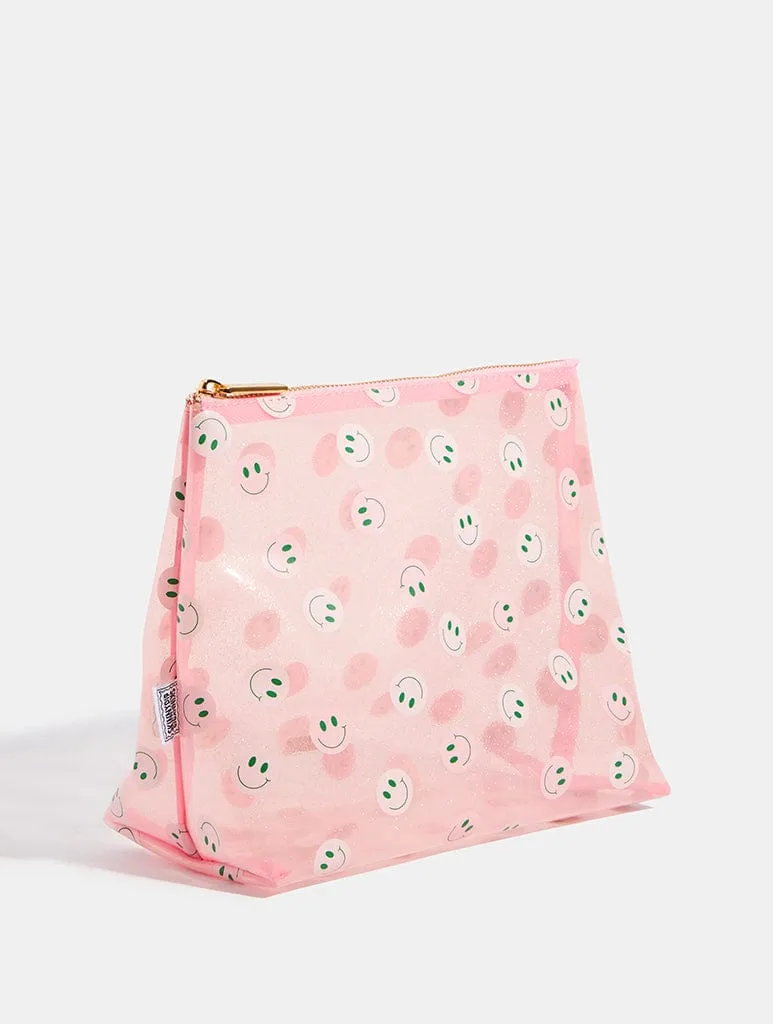 Pink & Green Happy Face Wash Bag sold by Skinnydip London product image thumbnail 3