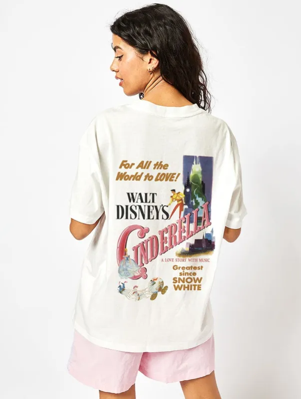 Disney Cinderella Vintage Poster T-Shirt In Ecru sold by Skinnydip London