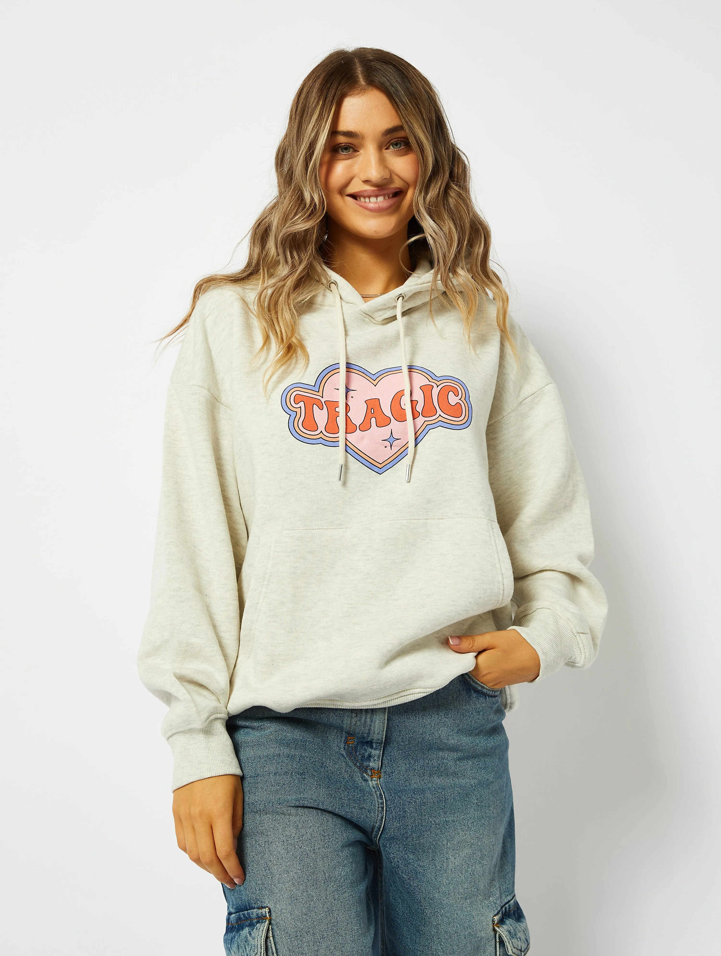 Tragic Grey Marl Oversized Hoodie sold by Skinnydip London product image thumbnail 3