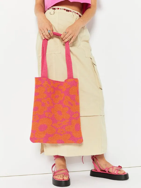 Daisy Sunset Knitted Shopper Bag sold by Skinnydip London