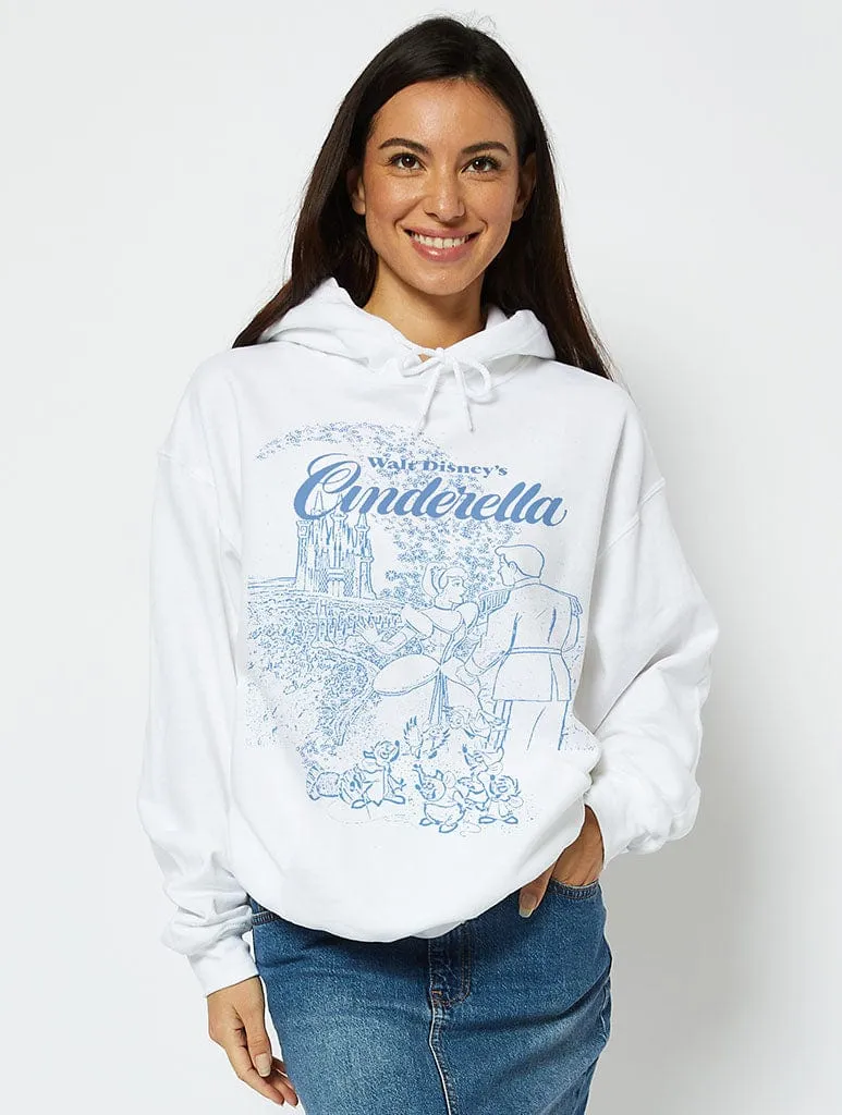 Disney Cinderella Hoodie in White sold by Skinnydip London