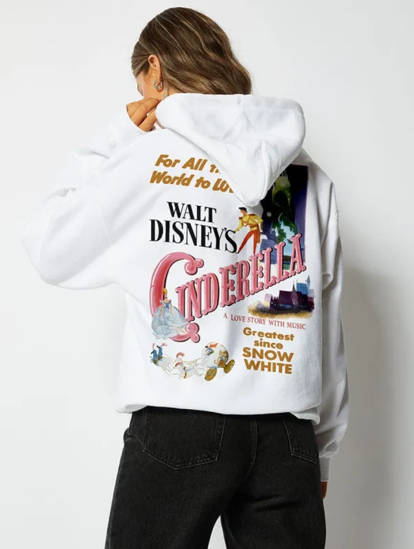 Disney Cinderella Vintage Poster Hoodie in White sold by Skinnydip London