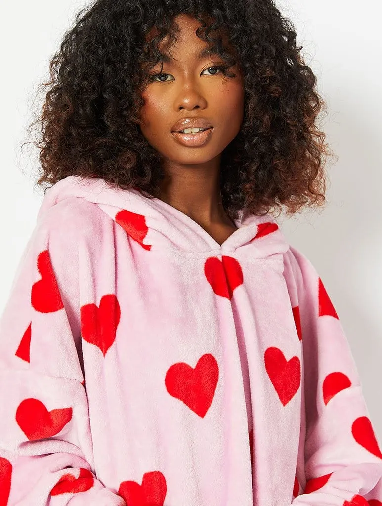 Pink Heart Blanket Hoodie sold by Skinnydip London product image thumbnail 5