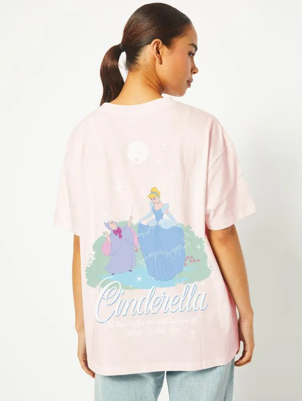 Disney Cinderella Bibbidi-Bobbidi-Boo T-Shirt In Pink sold by Skinnydip London