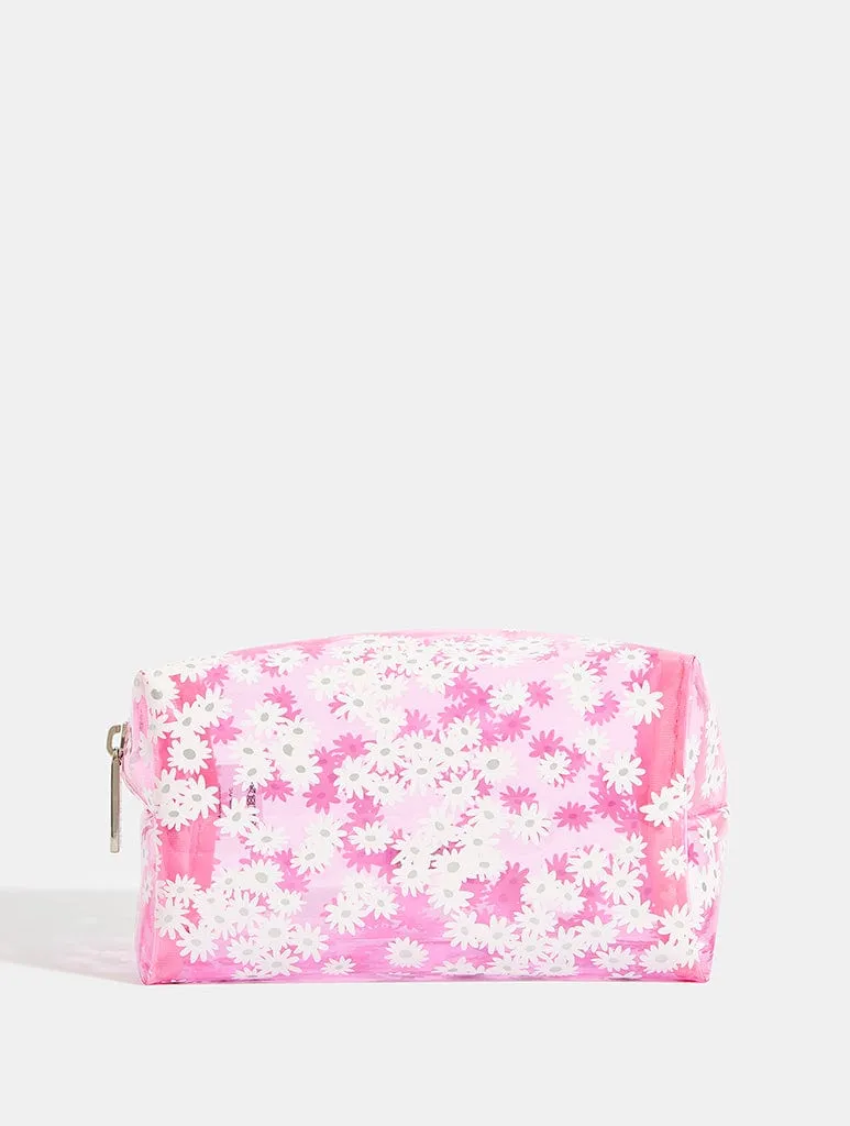 Pink Daisy Makeup Bag sold by Skinnydip London