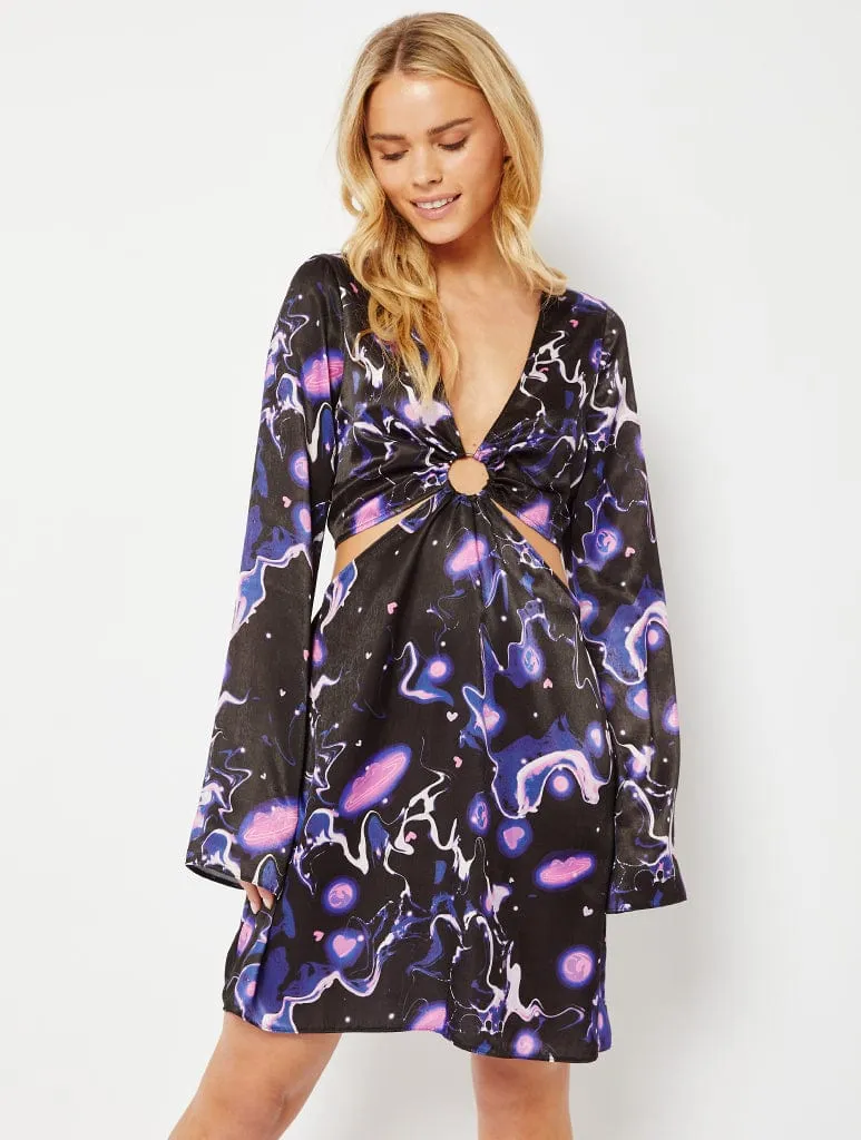 Galaxy Print Purple Mini Dress sold by Skinnydip London product image thumbnail 2