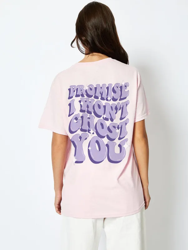 Ghost You T-Shirt In Pink sold by Skinnydip London