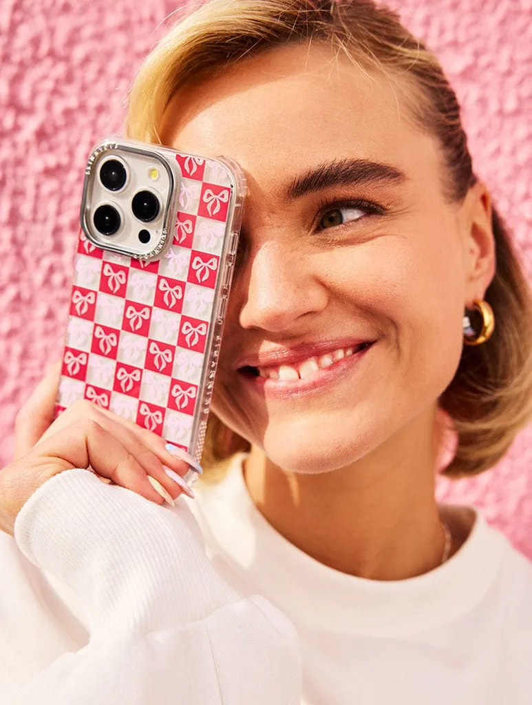 Bow Checkerboard Shock iPhone Case sold by Skinnydip London product image thumbnail 2