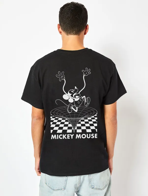 Disney Checkerboard Mickey T-Shirt in Black sold by Skinnydip London