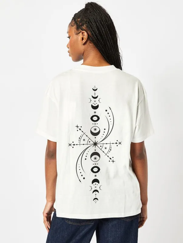 ACOTAR Moon Phase T-Shirt In Ecru sold by Skinnydip London