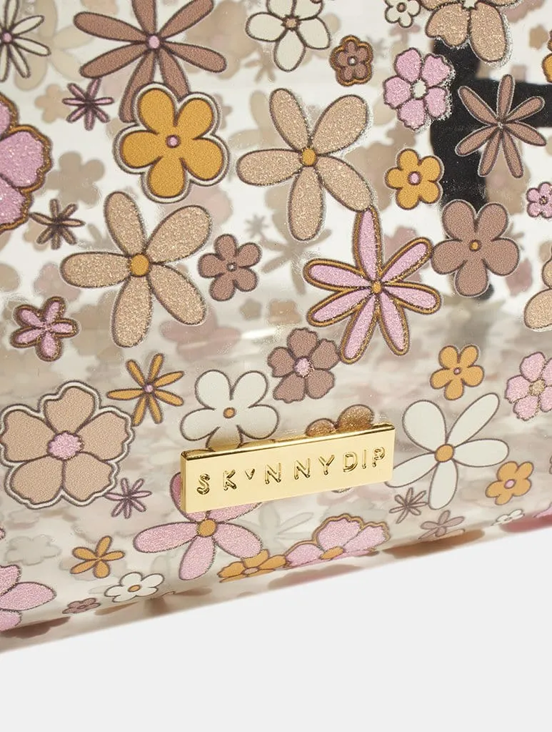 Chocolate Ditsy Floral Wash Bag sold by Skinnydip London product image thumbnail 4
