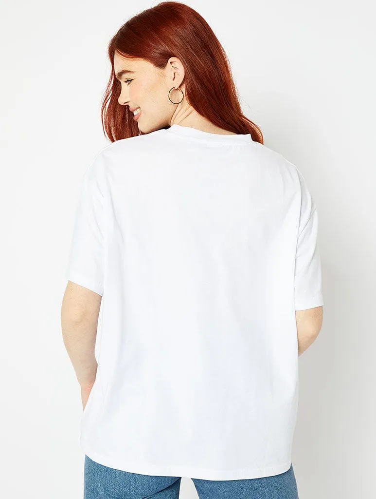 Careless Whiskers Oversized White T-Shirt sold by Skinnydip London product image thumbnail 3