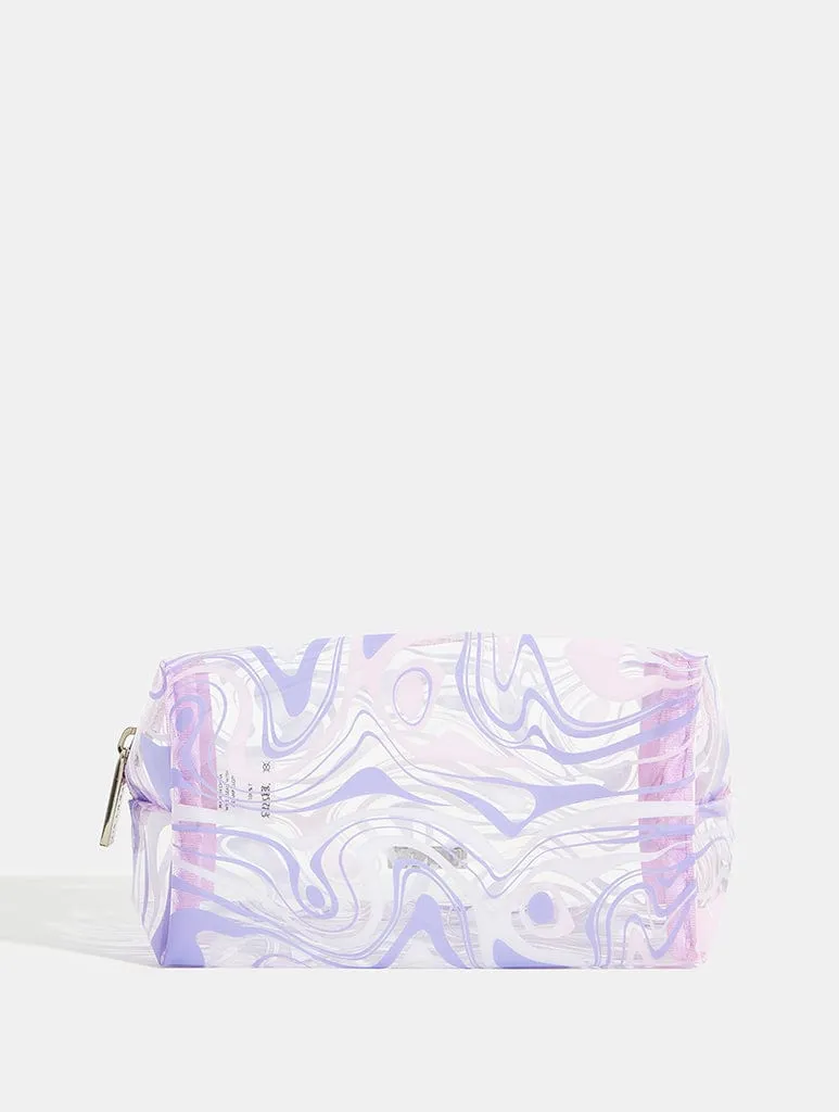Lilac Swirl Makeup Bag sold by Skinnydip London