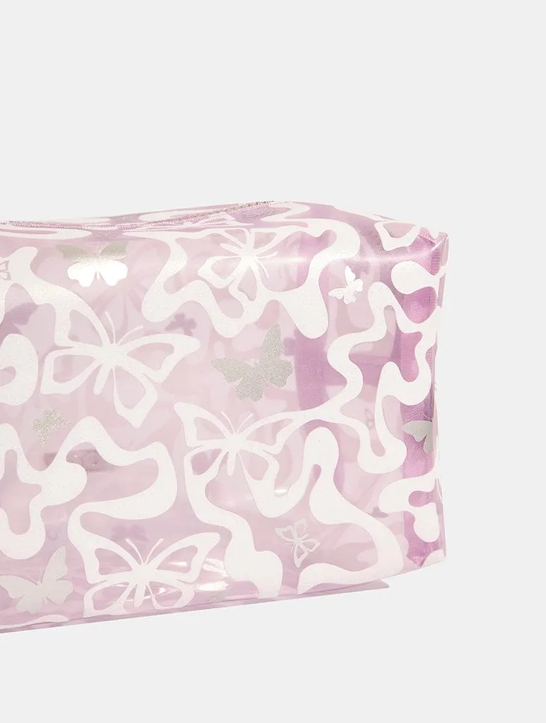 Lilac Butterfly Swirl Makeup Bag sold by Skinnydip London product image thumbnail 2