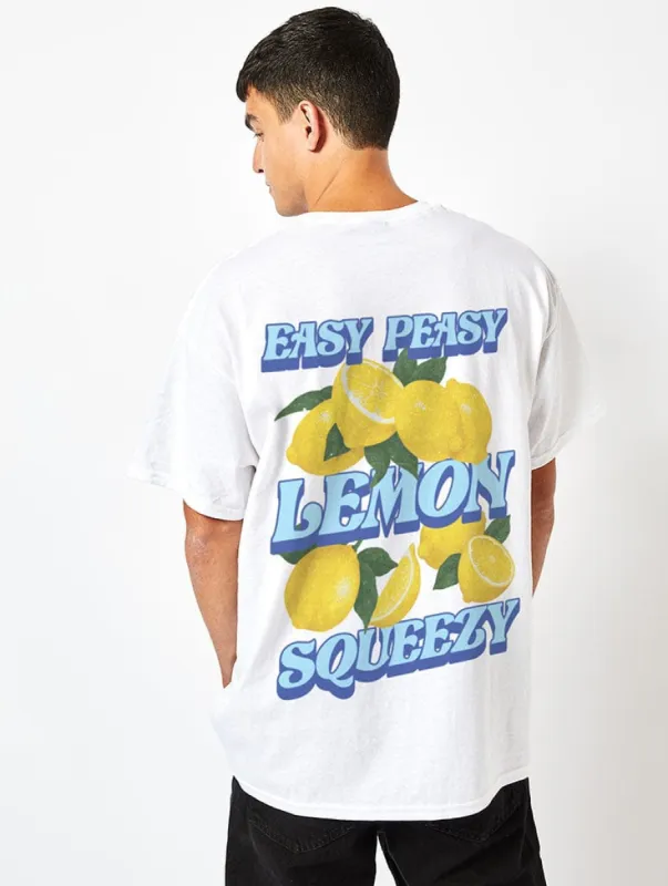 Easy Peasy Lemon Squeezy T-Shirt in White sold by Skinnydip London
