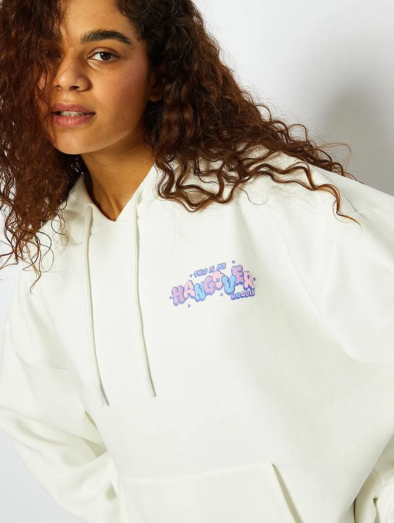Hangover Hoodie Ecru Oversized Hoodie sold by Skinnydip London product image thumbnail 2