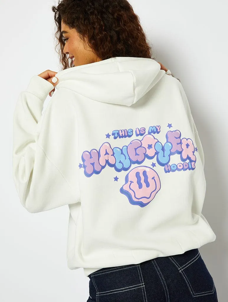 Hangover Hoodie Ecru Oversized Hoodie sold by Skinnydip London