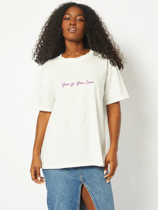 Mean Girls x Skinnydip You Go Glen Coco T-Shirt in Ecru sold by Skinnydip London