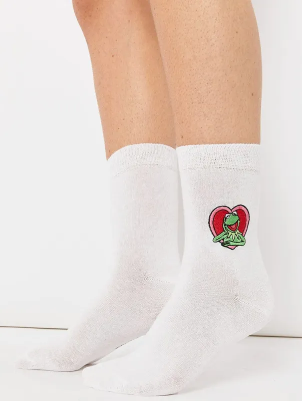 Disney Kermit Heart Socks sold by Skinnydip London
